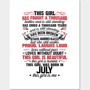 This Girl Was Born In July Posters and Art